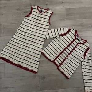 Gucci Black and Red Trimmed Knit Cardigan & Matching Dress